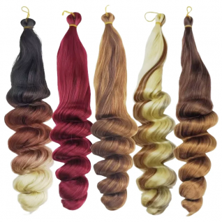 22 Inch 150g High Temperature Crochet Braid Pre-Stretched French Curls Silky Loose Body Wave Pony Style Spiral Curl Curly