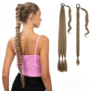 30Inch Synthetic Braided Ponytail Wigs for Women Fashionable Hair Ponytail Extensions Wrapped Around Ponytail