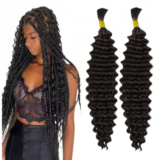 Deep Wave Crochet Ombre Burgundy Synthetic Hair Extensions for Women Boho Box Braids and Beach Waves Single Weft Braiding Hair